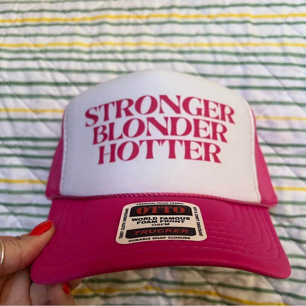 OTTO Pink Mesh Trucker Hat - stronger blonder hotter country western